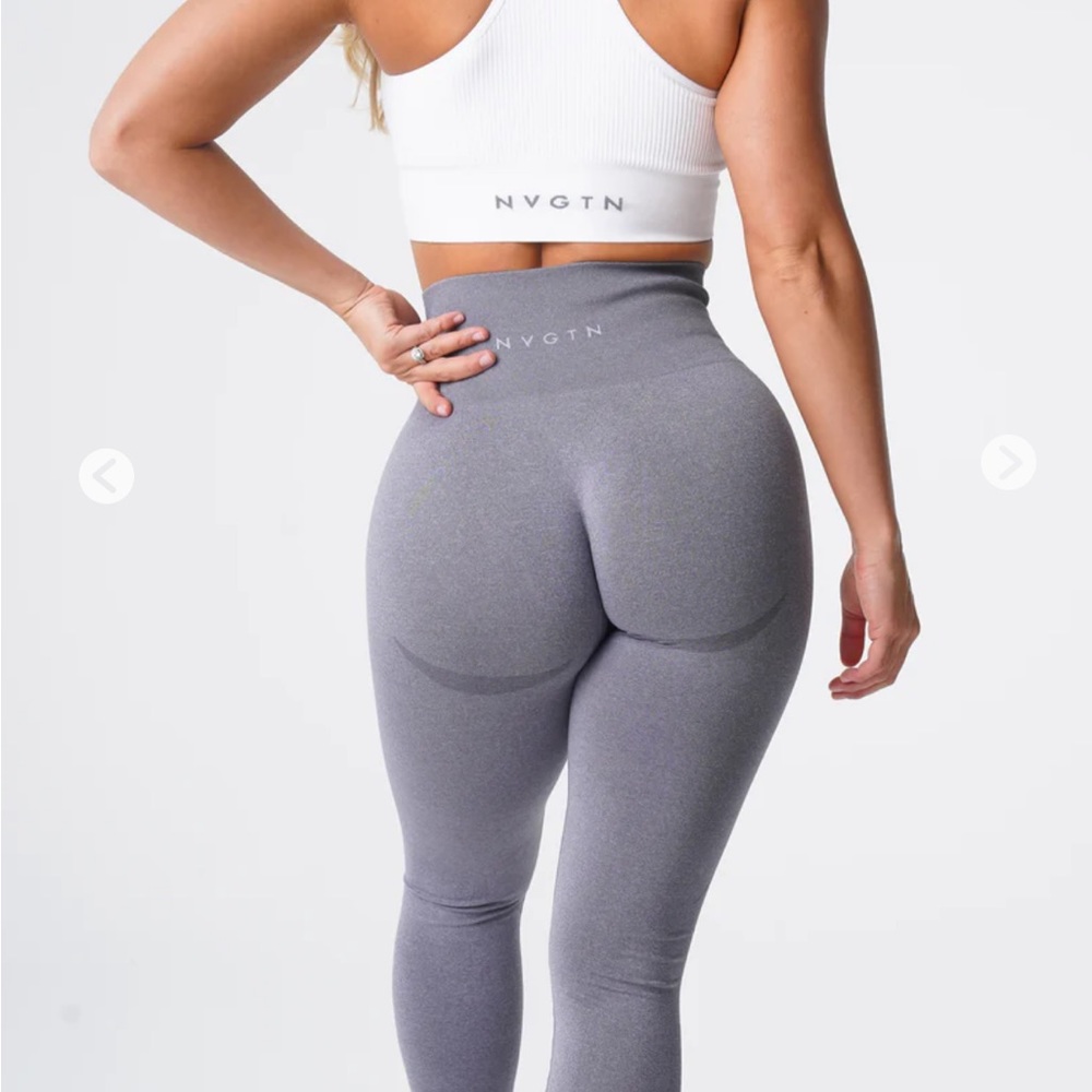 NVGTN Gray Seamless High Waisted Soft Stretchy Lightweight Activewear Leggings S